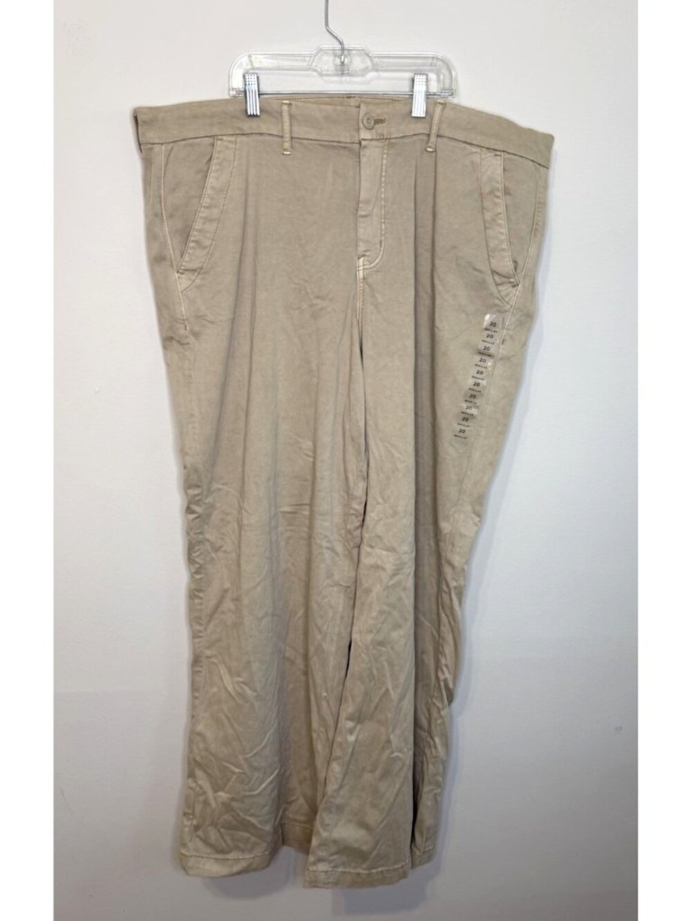 New American Eagle Skater Pants Baggy White Leg Khaki Chino